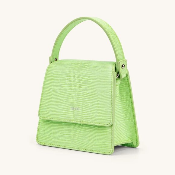 JW Pei Fae Mini Top Handle Bag in Lime Green Lizard - Picture 2 of 12